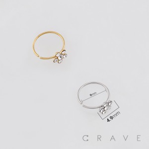 MULTI CZ FLOWER 316L SURGICAL STEEL NOSE HOOP NOSE RING BOX